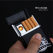Hộp đựng thuốc lá đa chức năng với sạc USB nhẹ hơn 8-20 gậy bom siêu mỏng nữ tự động tặng quà - Bật lửa