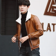 Mùa thu đông 2018 áo khoác nam dày mới ve áo phiên bản Hàn Quốc tự tu luyện cộng với áo khoác nhung cotton xe máy thủy sinh cotton