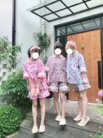 Японская кружевная хлопковая пижама, комплект