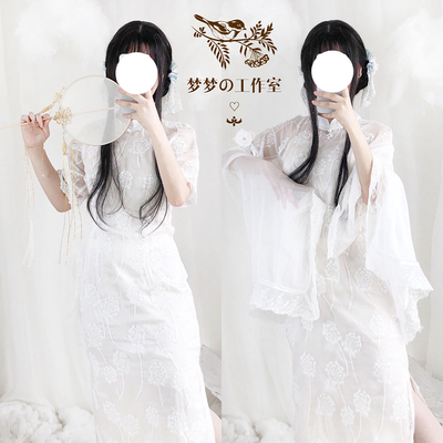 taobao agent Elegant lace cheongsam, dress, with embroidery, Chinese style