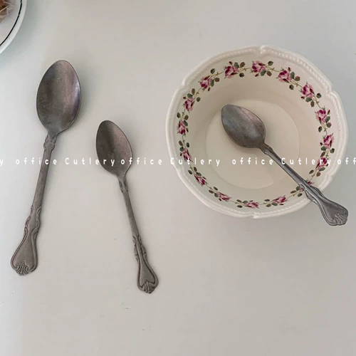 Столовые приборы 丨 Старая ретро изображение Железной ложки десертная кофейная ложка ложка ложки ложки ложки