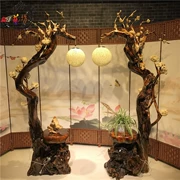 Hình dạng tự nhiên gốc khắc gỗ khắc gốc cây Ziwei gỗ chiếu sáng khung hoa trang trí nhà thủ công cửa hàng đồ trang trí - Các món ăn khao khát gốc