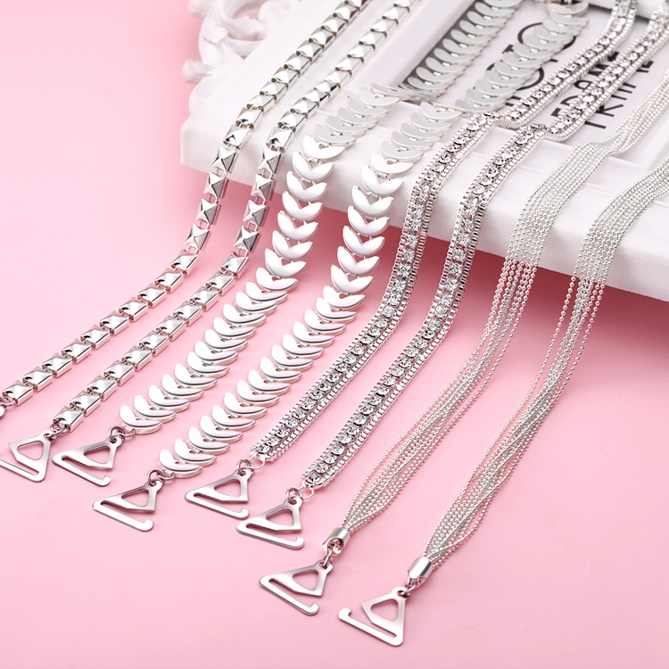 1 Pair Crystal Rhinestone Bra Straps Shiny Shoulder Detachable Party