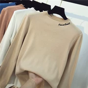 Áo sơ mi mùa thu ZZ nữ mùa thu 2018 phiên bản Hàn Quốc mới của áo len dài tay hoang dã nửa cổ cao đan đáy