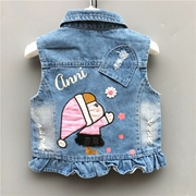 Trẻ em denim vest của phụ nữ vest 2018 mới của Hàn Quốc phiên bản của mùa xuân và mùa thu áo nam bé công chúa vest vest con