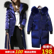 Chống giải phóng mặt bằng đặc biệt cung cấp xuống áo khoác nữ phần dài 2018 mới của Hàn Quốc phiên bản của lỏng dày lớn cổ áo lông thú áo khoác nữ triều