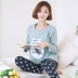 Quần áo bầu mùa xuân hè đồ ngủ cotton mỏng, quần áo cho con bú, quần áo dài tay cho bà bầu sau sinh - Giải trí mặc / Mum mặc Giải trí mặc / Mum mặc