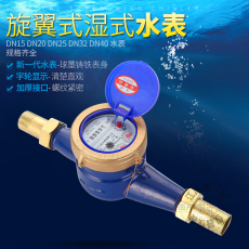 Водосчетчик 2019新品小口径丝扣口旋翼式4分6分1寸家用数字冷热自来水表1520