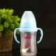 Trẻ sơ sinh bé bình sữa cỡ nòng rộng có ống hút bằng silicon núm vú uống nước PP chai nhựa chống rơi - Thức ăn-chai và các mặt hàng tương đối
