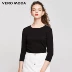 Vero Moda ren áo len cổ tròn sọc mỏng | 317324534 ao nu Áo / áo thun