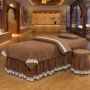 Mới cao cấp bông vẻ đẹp giường bao gồm bốn bộ màu sắc đơn giản vẻ đẹp salon massage giường bao gồm massage trị liệu giường bộ khăn trải giường spa