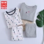 Baby Qiuyi Qiuku Set Cotton Đồ lót trẻ em Quần áo trẻ em Bảo vệ eo cao Cô gái bụng mùa xuân và mùa thu Chàng trai - Quần áo lót bộ cotton giấy cho bé