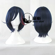 Anime cosplay tóc giả màu xanh đen 35cm 18inch Tóc ngắn - Cosplay