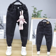 Big E small e2019 mùa thu Phiên bản Hàn Quốc của quần áo trẻ em gái mới Quần legging jeans trong quần dài tự nhiên cho trẻ em lớn - Quần jean