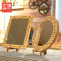 Junchi Chao Pin, Тайвань в стиле иностранной торговли Импорт и экспорт -макияж зеркало деревянное зеркало макияжа может сложить складное заправковое зеркало ретро зеркало