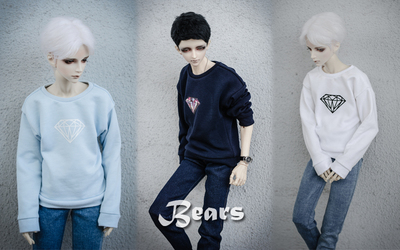 taobao agent ◆ Bears ◆ BJD baby clothing A186 diamond printed shoulder Ter sweater ~ 3 color income 1/4 & 1/3 & uncle