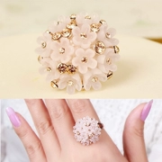 Trang sức Hàn Quốc thời trang rhinestone nhóm hoa ngón trỏ nhẫn Nhật Bản và Hàn Quốc phiên bản rộng cá tính trang trí nhẫn nữ lớn mã thủy triều ngọt ngào