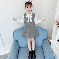 Комплект, весеннее детское платье, коллекция 2021, популярно в интернете, в западном стиле, в стиле Шанель