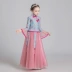 Trẻ em sườn xám mùa thu dài tay công chúa đầm guzheng trình diễn váy Trung Quốc phong cách trẻ em cải tiến cô gái sườn xám - Váy trẻ em Váy trẻ em