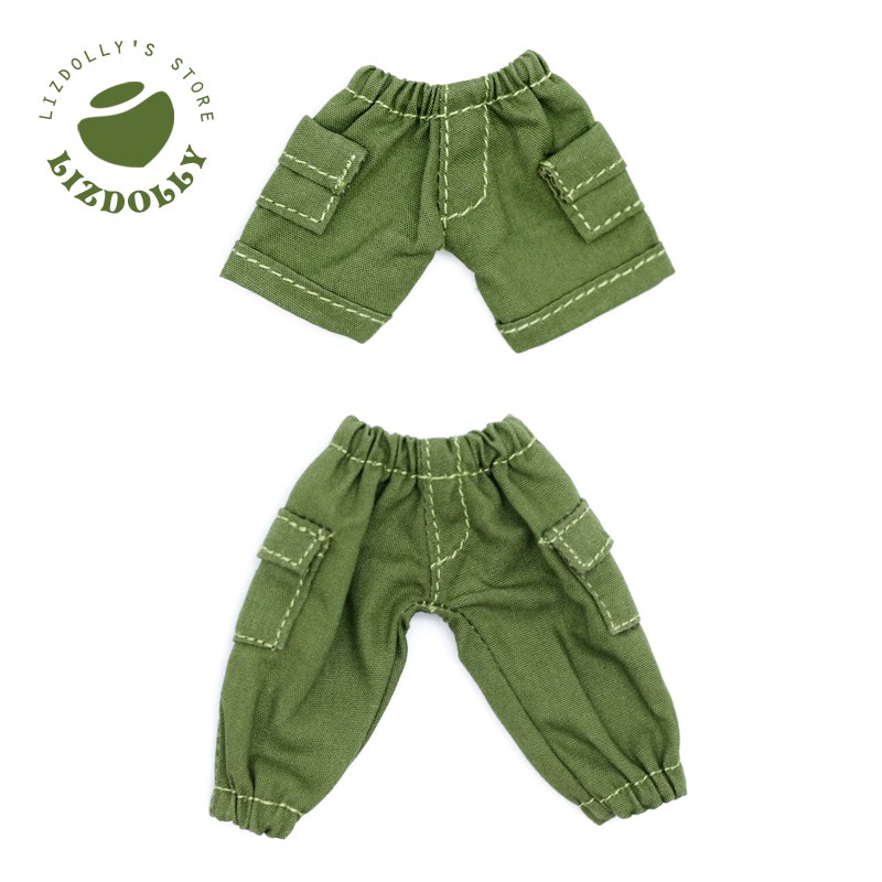 Side Pocket OverallsOveralls daily trousers Jeans shorts ob11 gsc Plastid BJD doll Little cloth molly Meijie pig