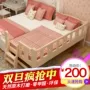 Đồ nội thất cho trẻ em, khăn trải giường trẻ em, giường thông, giường trẻ em 1 mét với lan can, bé trai và bé gái, giường gỗ cứng, giường nhỏ những mẫu giường gỗ đẹp