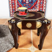 Bàn trà gỗ rắn Ấn Độ đồ nội thất retro voi ngắn bàn vuông nhỏ bàn nhỏ cửa sổ bay bàn thấp bàn cà phê thủ công - Bàn trà