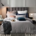 Giường cotton cao cấp bốn mảnh cao cấp bầu không khí đơn giản Châu Âu cotton màu xám chăn mùa hè giường ngủ - Bộ đồ giường bốn mảnh Bộ đồ giường bốn mảnh