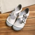 Mùa hè mới giày đơn miệng nông Harajuku loạt rừng mục vụ thắt lưng cổ điển khóa thắt lưng bình thường giày thấp giúp phù hợp với tất cả các đôi giày nữ - Giày cắt thấp Giày cắt thấp