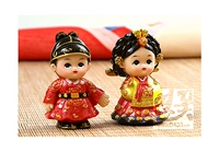Корейская традиционная ремесленная смола кукла Ханбок Кукла Корейский формат Император Королева H-P01835