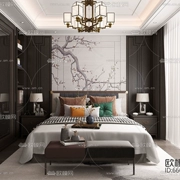 Ánh sáng sang trọng mới Trung Quốc giường gỗ rắn Đồ nội thất cổ điển Giường cưới tối giản hiện đại Đơn đôi tùy chỉnh 660531 - Nội thất khách sạn