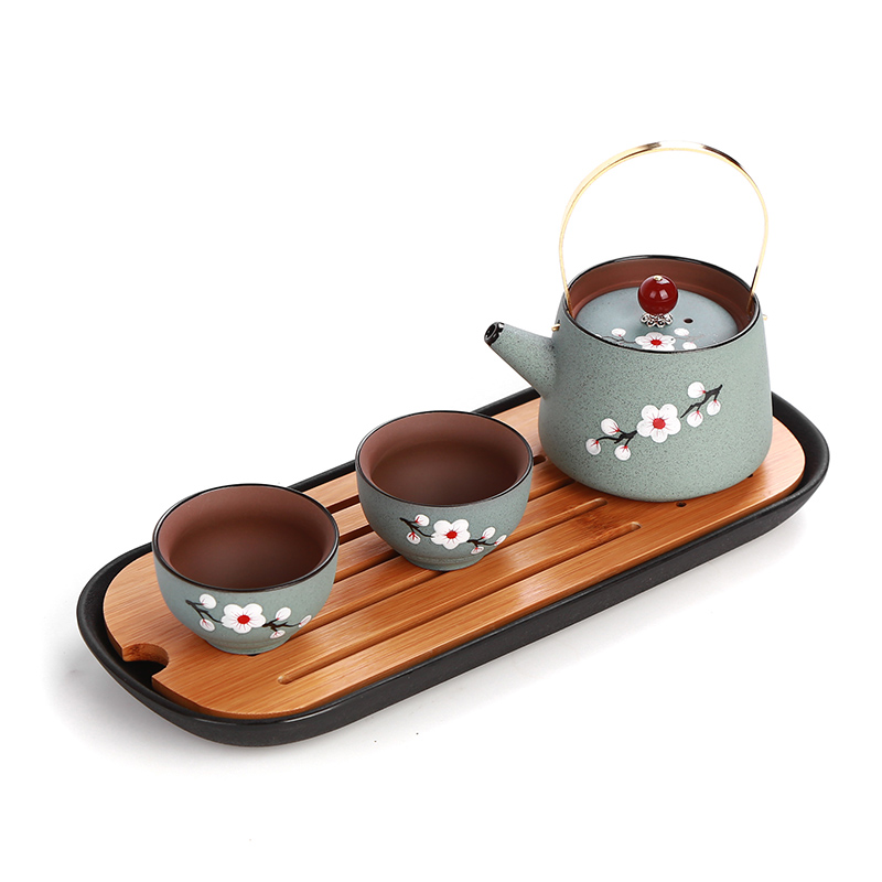 Small portable travel tea set set single express cup one pot six cups outdoor travel bag Kung Fu tea pot 