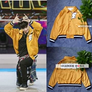 Chúc mừng Trại Zhang Yixing với chiếc áo khoác màu vàng Zheng Yunhao Li Yifeng thêu đồng phục bóng chày áo khoác