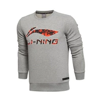 Li Ning áo len nam đào tạo loạt áo thun dài tay cổ tròn đan áo len thể thao AWDL469 sweater đẹp