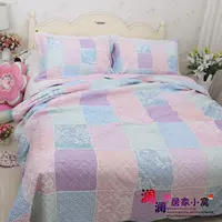 Màu hồng tươi thực sự sâu bướm bông điều hòa cao cấp quilting điều hòa không khí được bao phủ bởi một bộ bốn mảnh bốn mảnh - Trải giường drap giường cotton