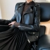 Da nữ da thật 2020 Áo khoác mỏng mới nhập khẩu da cừu ngắn phù hợp với cổ áo khoác xe máy - Quần áo da Quần áo da