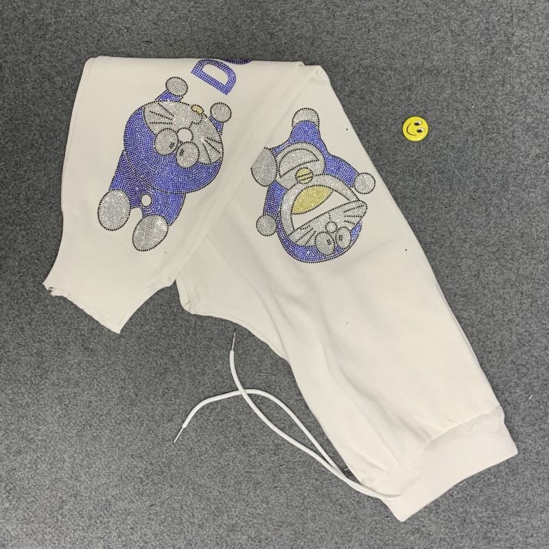 WhiteEuropean goods ma'am new pattern leisure time Tie one's feet Running pants sweatpants  motion trousers 2021 spring easy Legging tide