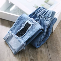 Quần áo trẻ em 2018 mùa hè mới cô gái thời trang jeans lỗ trẻ em Hàn Quốc phiên bản của net mùa hè mới jeans kinh doanh quần áo trẻ em