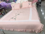 Mới hai mặt giặt bông trải giường ba mảnh ba chiều hoa ba mảnh quilting với dây kéo quilted quilted tờ - Trải giường