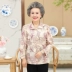 Người cao niên trong tay áo phù hợp với nữ 60-70-80 tuổi mỏng t- shirt cũ quần áo của phụ nữ mùa hè váy bà nạp áo sơ mi Phụ nữ cao cấp