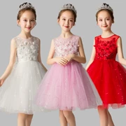 Cô gái mới công chúa trang phục trẻ em trang phục gạc cô gái hiệu suất sân khấu váy váy hoa cô gái váy cưới - Trang phục