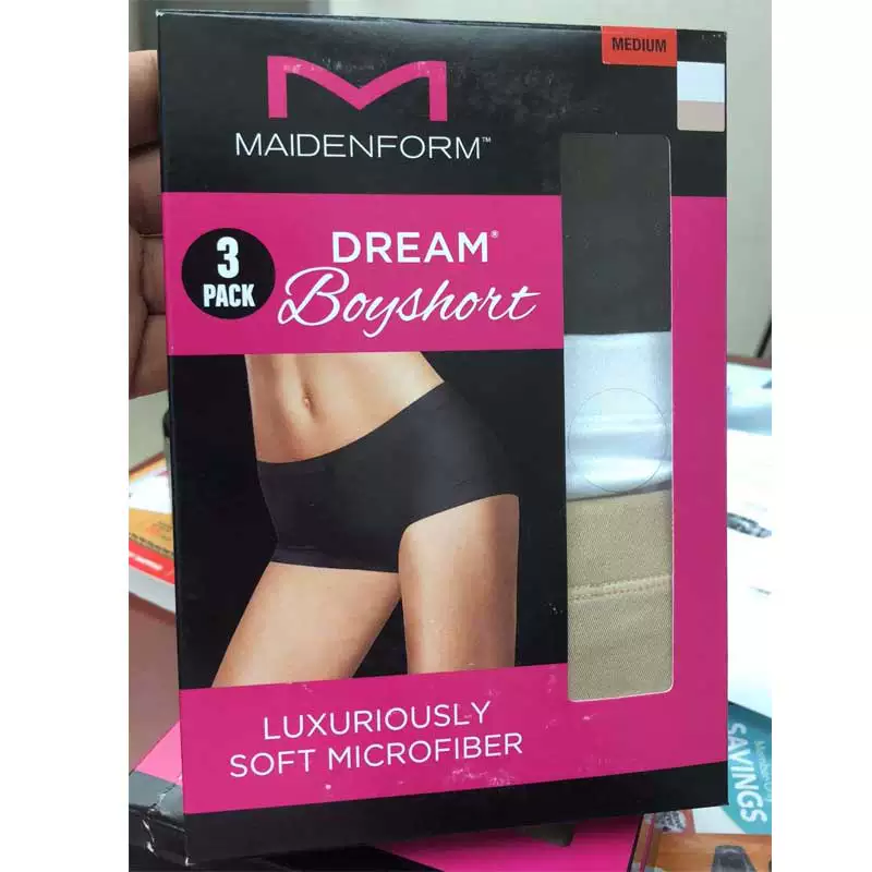 [美国直邮maidenform Dream Boyshort媚登峰女内裤3条装蕾丝内裤]