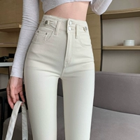 Белые джинсы, весенние штаны, весенний приталенный ростомер, эластичный карандаш, 2024 года, в обтяжку