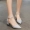 Dép nữ Baotou mùa hè dày có khóa chữ với giày nữ màu bạc nông miệng có đế đơn cỡ lớn rỗng 41 42