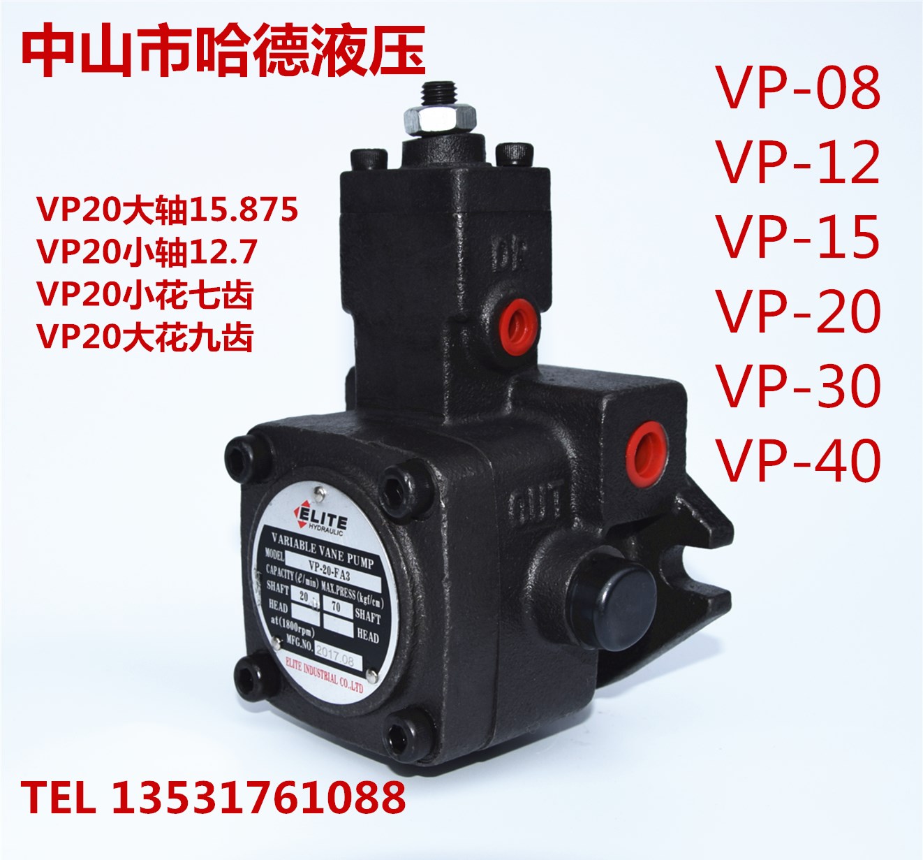 VP-30/40-FA3 bơm dầu trạm thủy lực bơm cánh gạt biến thiên VP bơm VP-08 12 15 20-FA3 điện từ bơm thủy lực xe nâng tcm bơm thủy lực rc