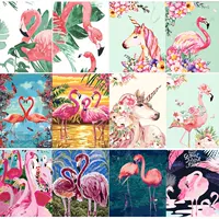 Цифровая раскраска для рисования, украшение, масляная краска, «сделай сам», сделано на заказ, фламинго, ручная роспись