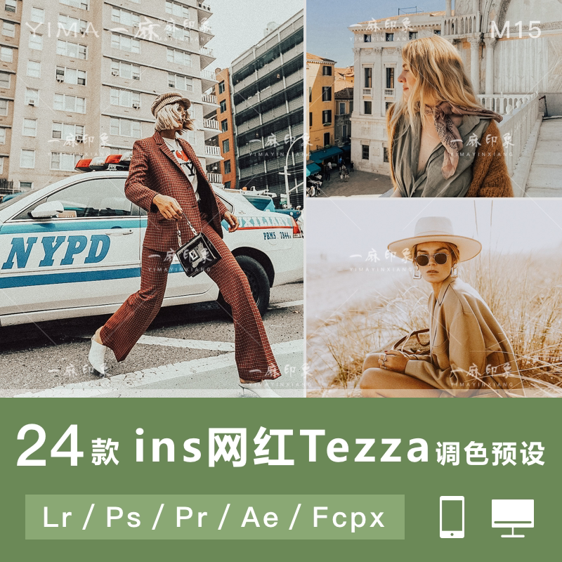 LR预设PS网红ins风博主tezza旅拍合集FCPX手机版APP调色PR滤镜LUT-天天素材网