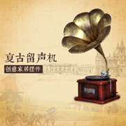 Ghi âm người lớn cổ nhỏ âm thanh cổ tủ rượu mô phỏng cửa hàng cà phê phonograph đồ trang trí loa retro - Máy hát