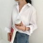 Áo sơ mi nữ mùa thu 2018 phiên bản Hàn Quốc mới của áo sơ mi trắng mỏng dài tay áo hoang dã áo chống nắng sinh viên mẫu áo sơ mi công sở