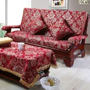 Dày tùy chỉnh gỗ gụ rắn sofa gỗ đệm sofa gỗ đệm với tựa lưng đệm liên bang mùa xuân và mùa thu ghế xốp mat mùa đông