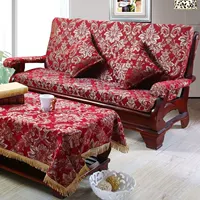 Dày tùy chỉnh gỗ gụ rắn sofa gỗ đệm sofa gỗ đệm với tựa lưng đệm liên bang mùa xuân và mùa thu ghế xốp mat mùa đông nệm lót sofa